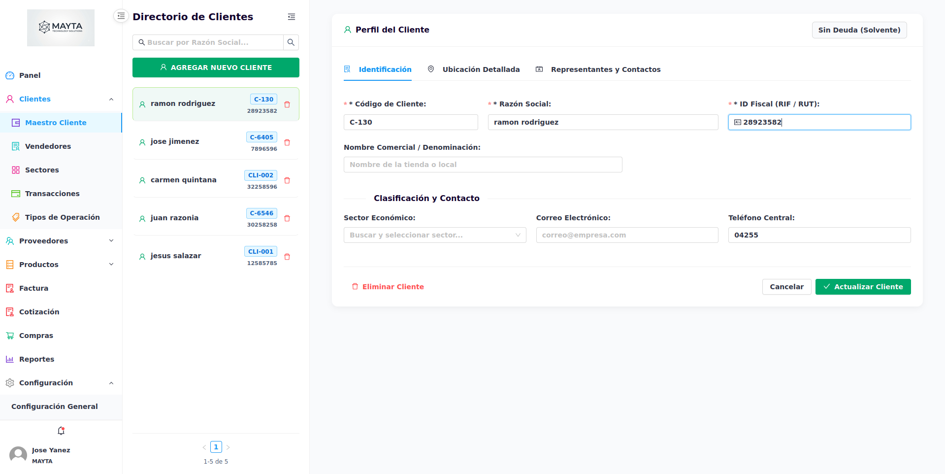 Directorio de Clientes CRM
